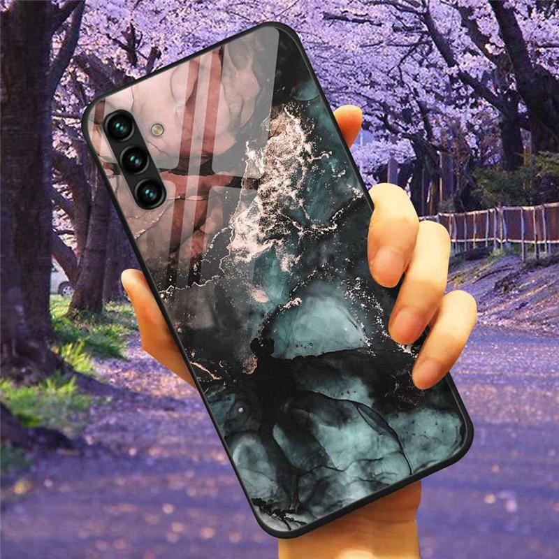 For Samsung A34 A54 A14 A7 2018 Case GalaxyA54 Glass Tempered Hard Cover Coque for Samsung Galaxy A34 5G GalaxyA34 Space A 14