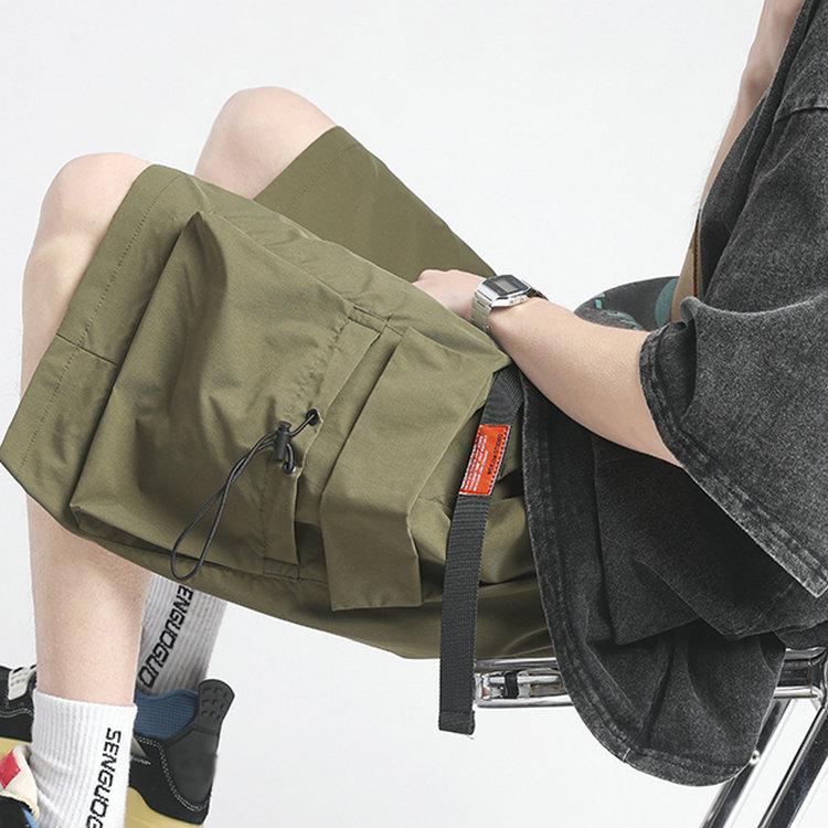 2026 New Fashion Summer Men's Shorts Solid Color Big Pocket Cargo Shorts Casual Knee Length Shorts For Men