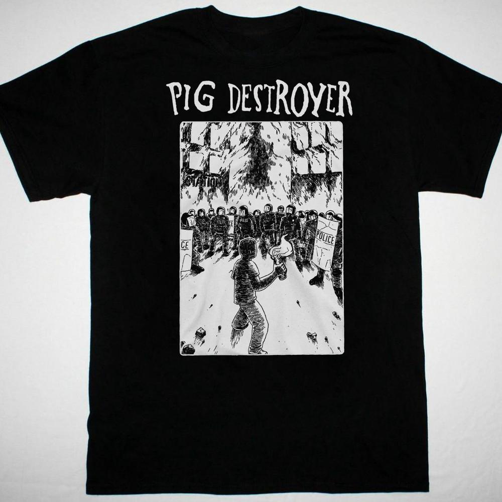 Pig Destroyer band Men T-shirt Black Cotton All Sizes S to 5XL Unisex T-Shirt L