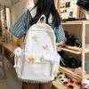 Solid Color Women's Backpack Large Capacity Student School Bag