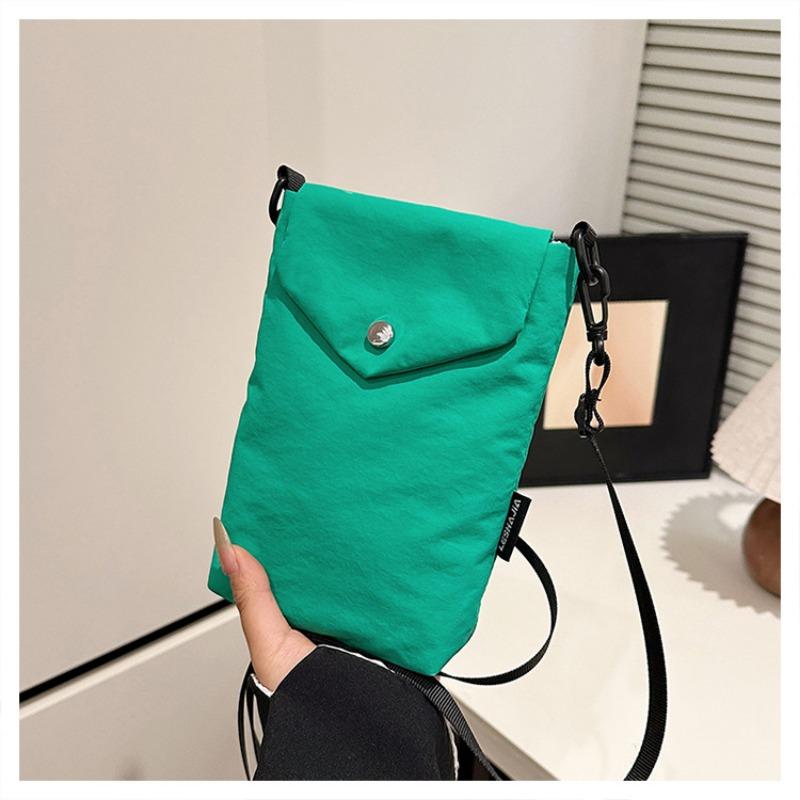 Literary small fresh and light nylon cloth messenger mobile phone bag women's casual versatile mini cute small square bag