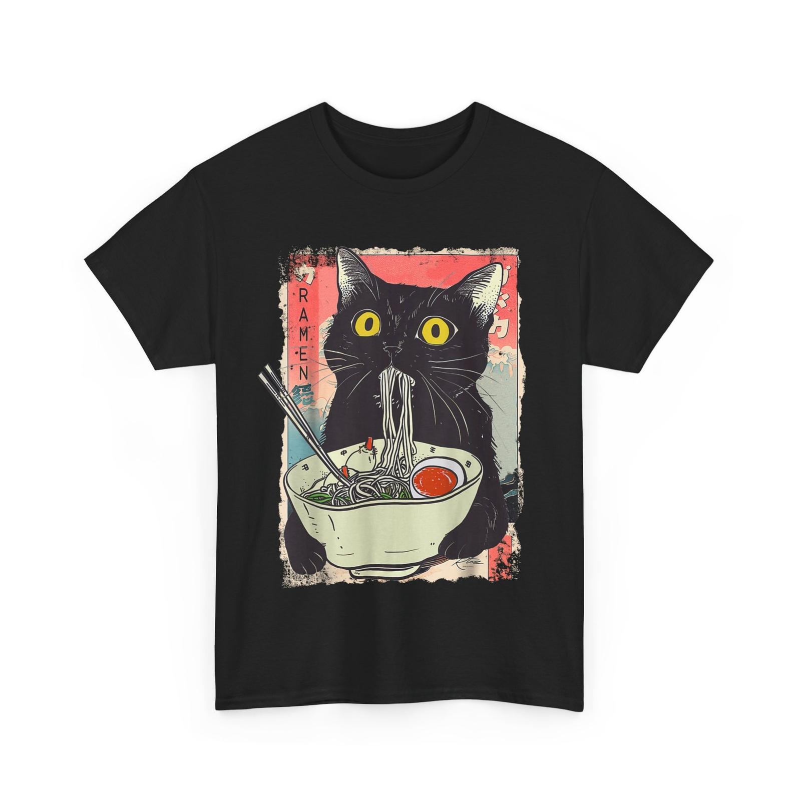 Funny Cat Ramen Noodle Japanese Anime Manga Ramen Kawaii Cat T-Shirt Unisex T-Shirt S