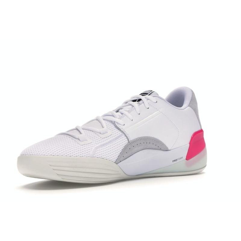 PUMA Men's Clyde Hardwood Pink Glow Puma White Pink Glow 193663-03