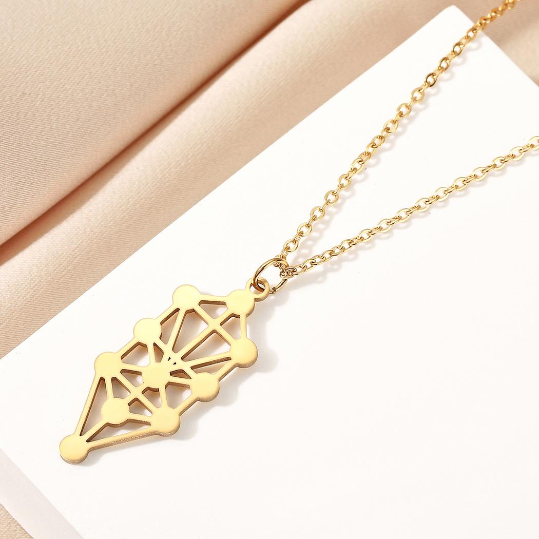 

Kinial exquisite stainless steel Sephirot (Kaballah Tree of life) pendantStainless Steel Geek jewelry Christmas gift girlfriend золотой