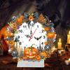 Acrylic Special Shaped Halloween Pumpkin DIY Crystal Diamond Clock Kit Diamond Painting Clock Handicraft for Home Table Decor