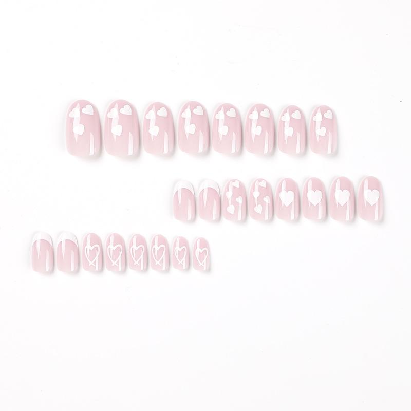 Nail Valentine's Day Manicure French White Edge Love Manicure Piece Manicure Fake Nail