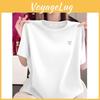 Urban Style T-shirt til Kvinder Med Printede Bogstaver Og Korte Ærmer Til Afslappet Sommerbrug