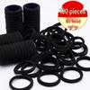 Seamless Elastic Hair Tie Set: No-Damage, Black Rubber Bands for Women, Headband and Hair Rope with Leather Case