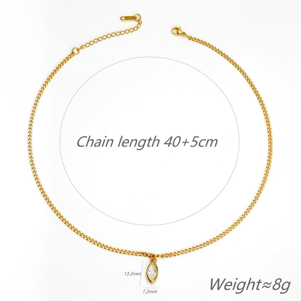 Light Luxury Fashion Zircon Necklace Personalized Design Titanium Steel Necklace Women Do Not Fade Versatile