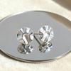 New Creative Pleated Disc 925 Sterling Silver Jewelry Personality Geometric Earrings  TYB620