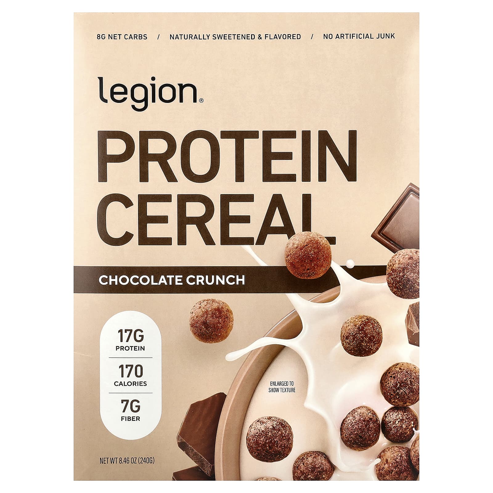 

Legion Athletics Protein Cereal, Chocolate Crunch, 8.46 oz (240 g)