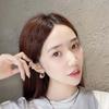 Elegant Circle Earrings Waterproof Silver Ear Buckles Brilliant Golden Round Earrings  Girls
