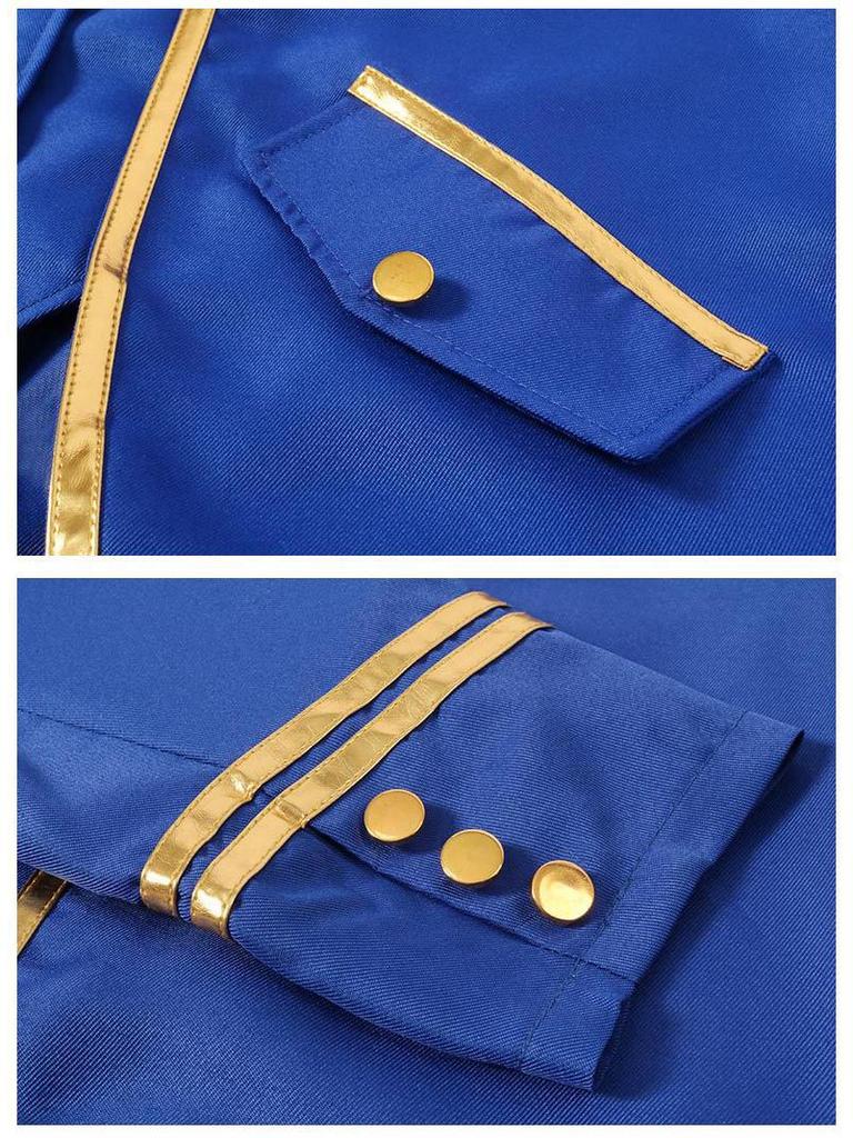 2025 Men's Medieval Gold-Trimmed Evening Tailcoat Costume for Stage Performance