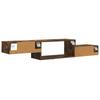 Wall Mounted TV Cabinet Wall Bracket Smoked Oak