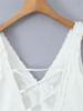 Design-Sense Women's V-Neck Mesh Embroidery Sleeveless Slim-Fit Open-Back Dress