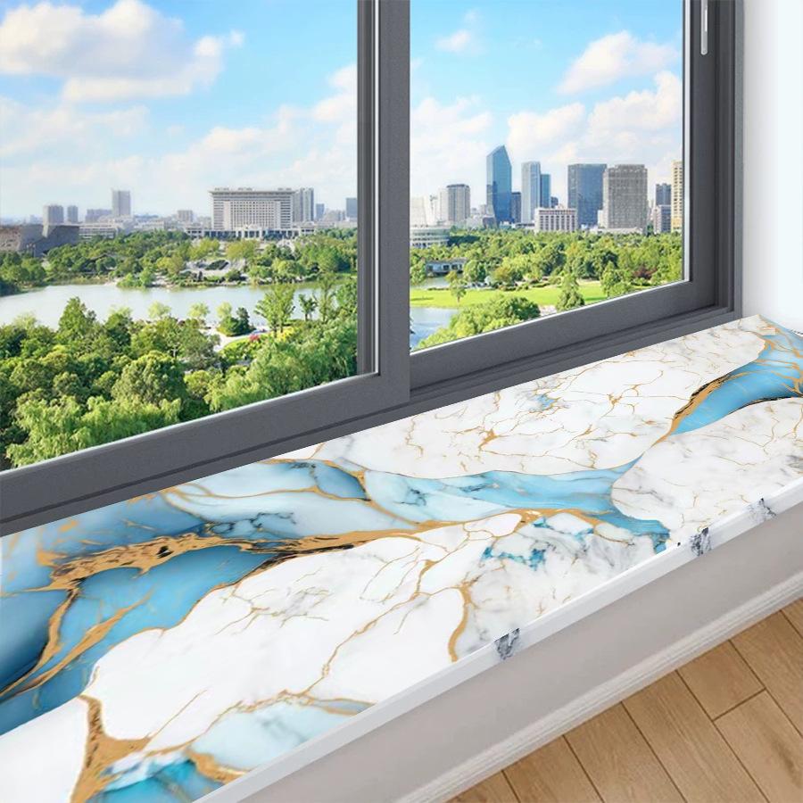 40cm Self-Adhesive Marble Film Oil-Proof Heat-Resistant Kitchen Wall Stickers for Cabinet Home Renovation Decorative Wallpaper