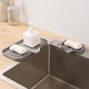 1/2pcs Kitchen Sink Silicone Tray With Drain Soap Sponge Storage Holder Countertop Sink Scrubber Brush Soap Storage Rack