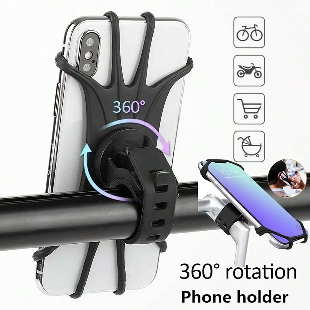 1pc 360 Degree Rotating Silicone Bike & Electric Scooter Phone Holder For Rider Navigation
