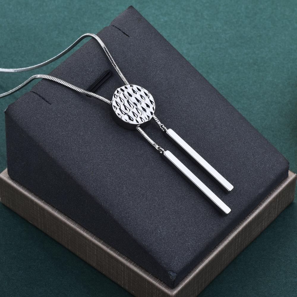 

Magnetic Womens Trendy Geometric Long Necklace With Snake Chain Design Perfect For Layering Sweaters With Disc