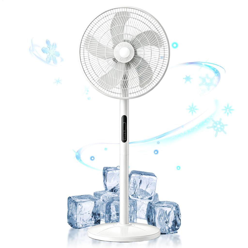 USB Rechargeable Standing Fan, Quiet 8-Speed Portable Floor Fan, Height Adjustable Air Circulator for Home Office Bedroom