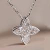 2.1ct Four-Leaf Clover Pear Moissanite Pendant Necklace Women Gift Solid S925 Silver D Color Lab Diamond Dainty Necklace Jewelry