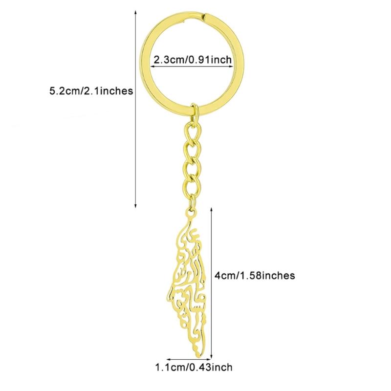 Portable Key Rings ISR PLE Flag Keychain Map Pendant Keyring for Backpack Purse