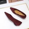Elegant Woman Heeled Shoes Stylish Simple Women's Shoes Comfortable Suede Pointed Head Shallow Mouth Low Heel Single Shoes