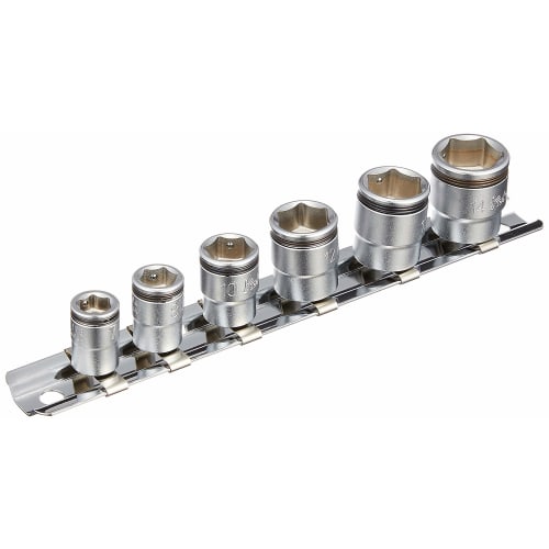 Ko-ken 1/4" (6.35mm) Square Nut Grip Socket Rail Set (6-Piece Set) RS2450MS/6