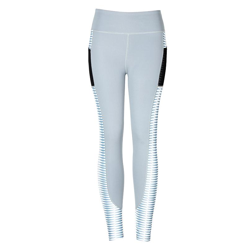 Tasche Hohe Taille Leggings Frauen Fitness Workout Druck Hosen Patchwork Push-Up Weibliche Leggings