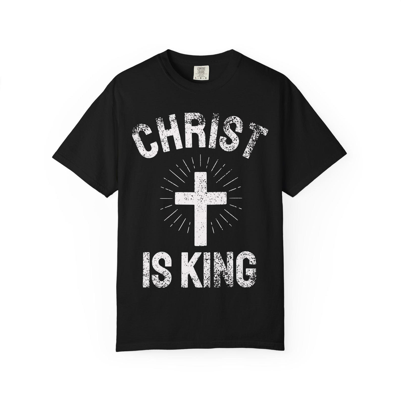 Christ Is King cross graphic T-shirt | Christian faith tee S