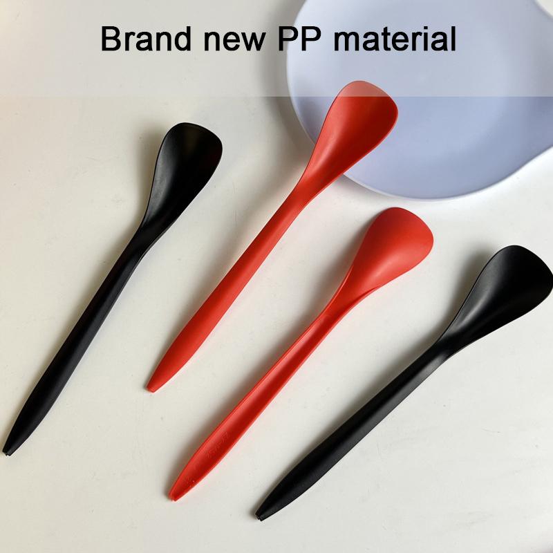 100Pcs Coffee Dessert Cake Spoons Plastic Spoon Tea Coffee Ice Cream Stick Stirring Bar Disposable Spoons