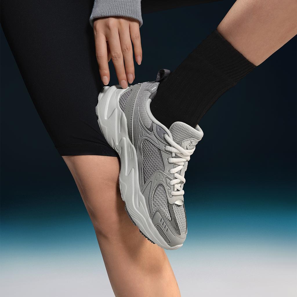 Li Ning Meteor 2K Versatile Retro Thick Sole Height Increasing Shock Absorption Non-Slip Wear-Resistant Low-Top Dad Shoes Women Sneakers AGCU358-4