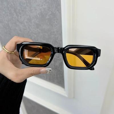 Luxuriöse Rechteckige Sonnenbrille Damen Herren Mode Marke Designer Lässige Sonnenbrille Weiblich Männlich Kunststoff Outdoor Brillen