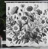 black and white shower curtain misty tall trees woodland natural landscape fabric bathroom decoration shower curtain with hook