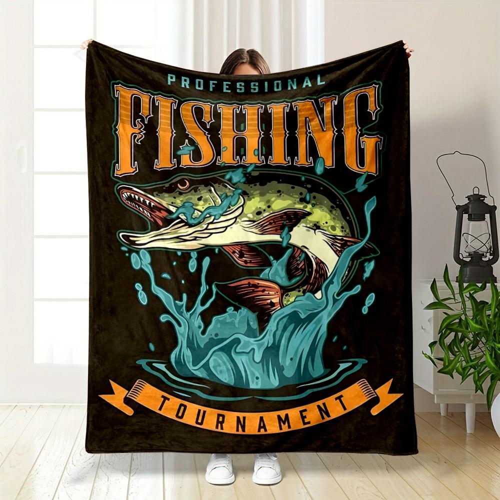 "Professional Fishing Tournament Design Flannel blanket for bedroom, living room, sofa, and nap sofas"