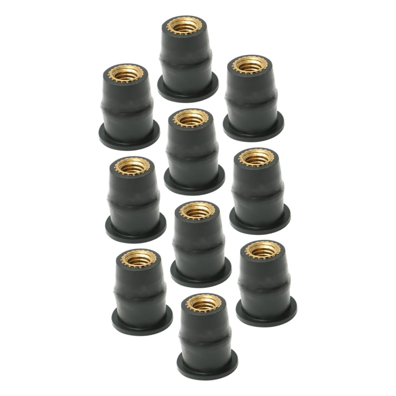 

MOTHNUR 10 Pieces Rubber Well Nuts Durable Motorcycle Screen Bolts 1.47X1.27X1.27CM чёрный