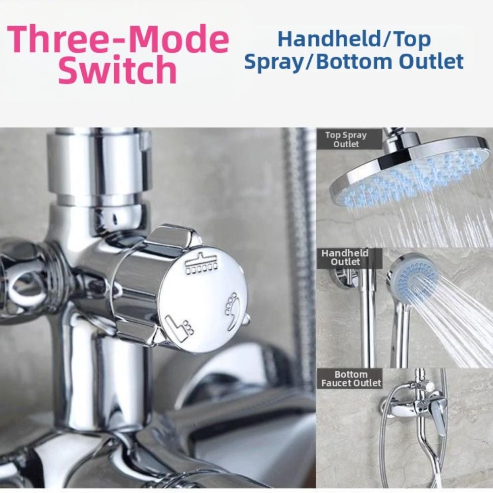 2x Zinc Alloy Shower Handle Replacement with Three Level Water Flow Adjustment Wheel for Mixing Valve Bathroom