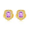 European American Retro Italian Brushed Natural Crystal Stone Earrings S925 Sterling Silver Stud Earrings Women's Jewelry Gift