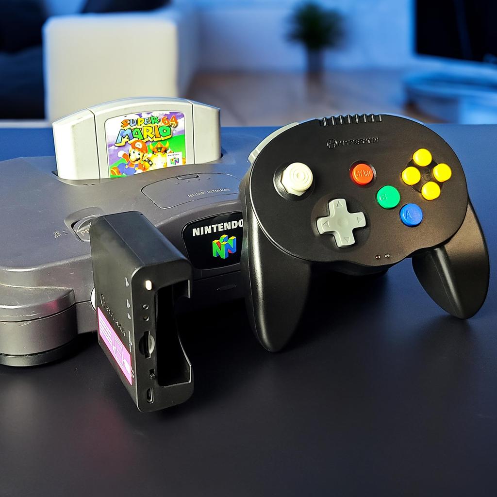 Hyperkin Admiral Premium Wireless Bluetooth Black N64 Compatible Controller Includes Receiver with Memory Card Slot Compatible with Nintendo Switch