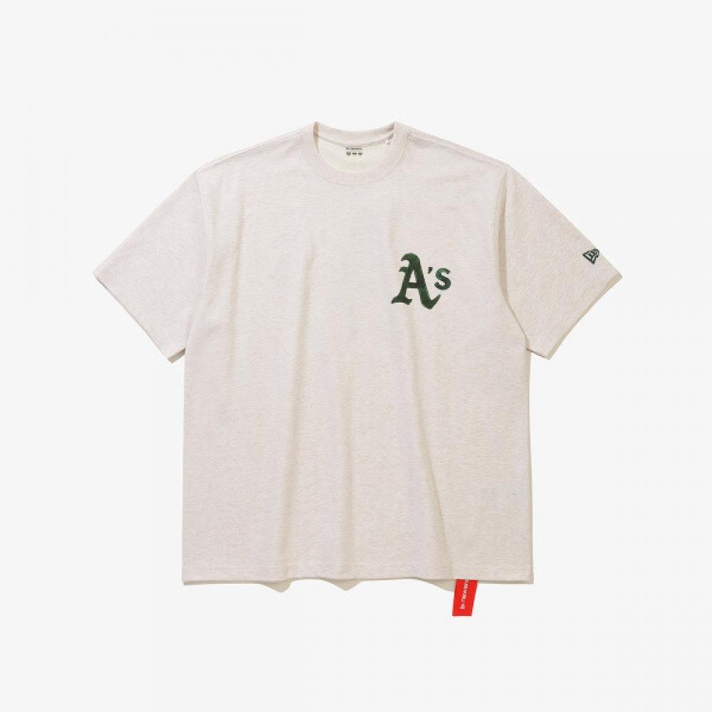 New Era Oakland AThleTics Drawing T shirT oaTmeal 15147541 oatmeal/XXL