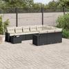 11 piece Garden Sofa Set with Cushions Black Poly Rattan
