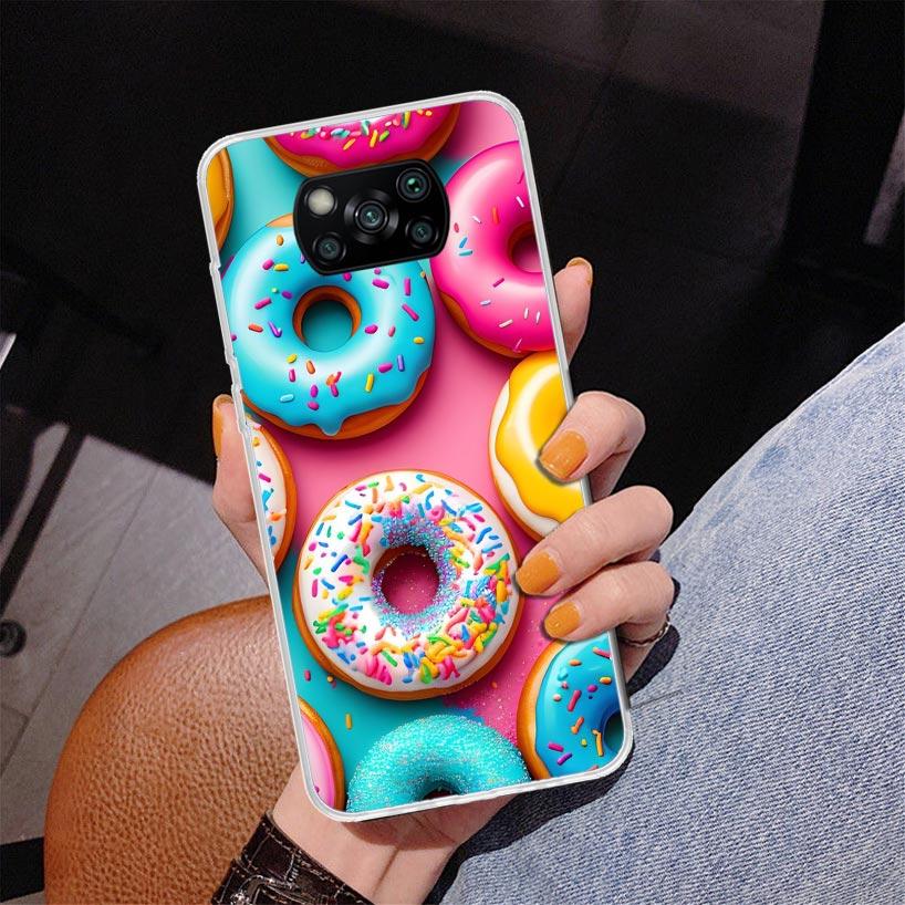 

Macaron Ice Cream Cake Doughnut Phone Case For Xiaomi Poco X7 X6 X5 Pro F7 Ultra Redmi 15C 15 13C 13 12C 12 10 10A 10C 9 9A 9C 9 Redmi 10