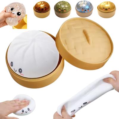 Slow Rebound Dumpling Squishy Toy Simulation Flash Stress Ball Soft Decompression Squeeze Ball Office Decoration For Kids Adults