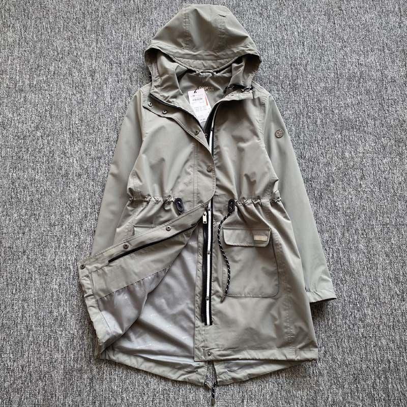 

Оригинальный заказ Женская одежда Весна и Осень Средней длины Капюшон Можно приталивать Тренч Верхняя одежда Для улицы Ветрозащитный Водоотталкивающий Стройнящий Большой размер Classy Gray 36