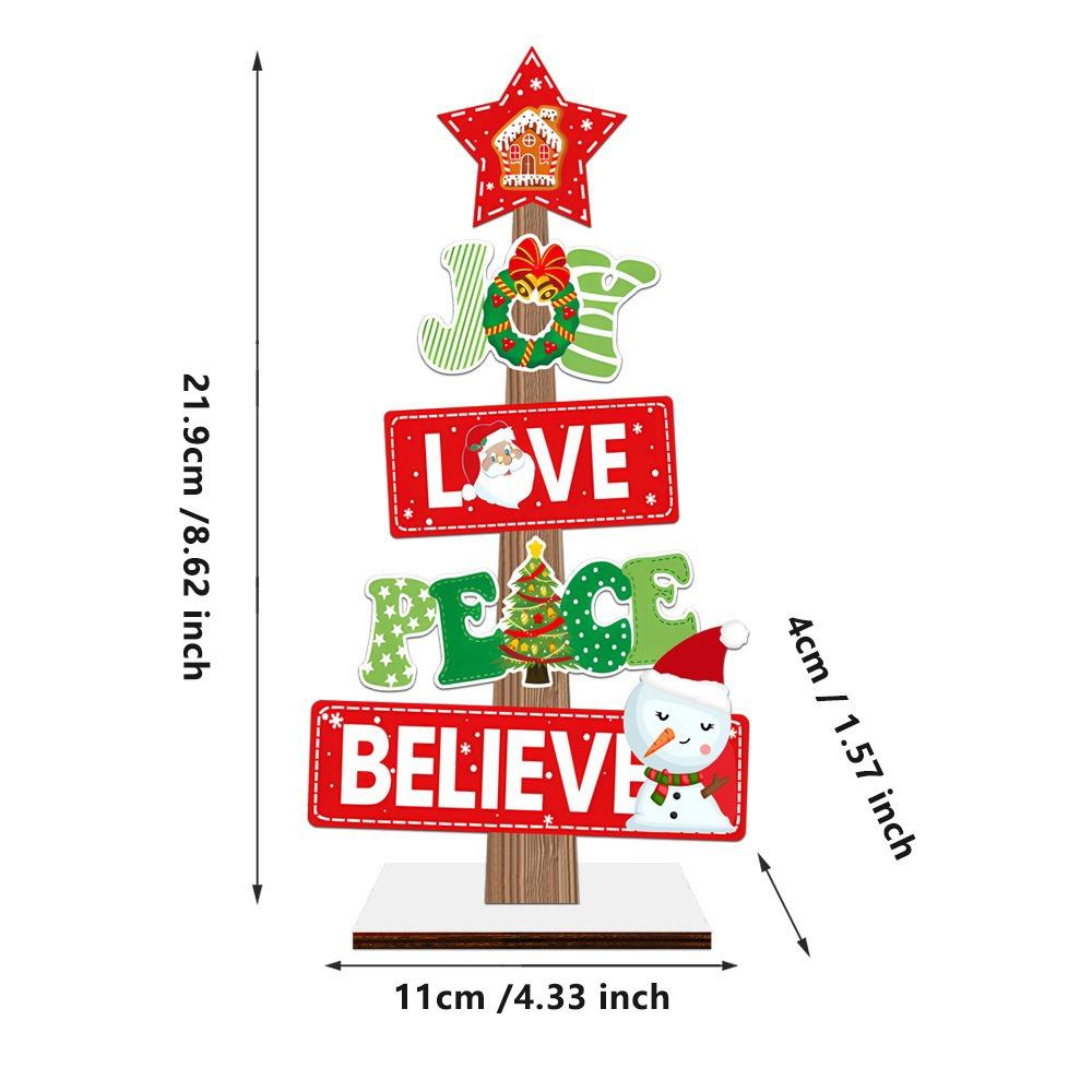 Wooden Material Wooden Xmas Tree Ornaments Welcome Sign Tree-Shaped Snowman Sign Festive Messages Themed Ornaments