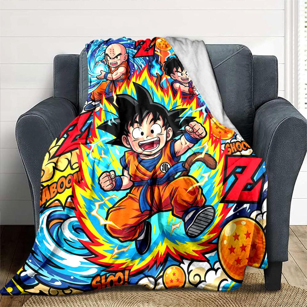 Son-Goku Print Flannel Blanket High Quality Warm Comfortable Cover for All Seasons Perfect for Gifts Home Decor