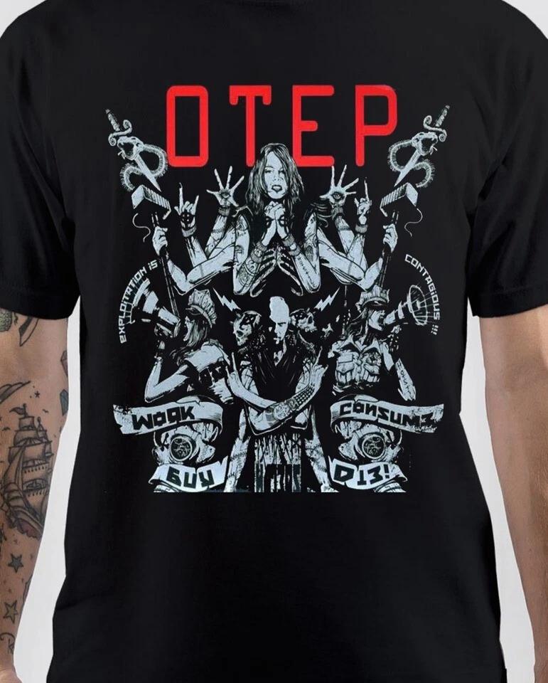 Черная футболка с рисунком группы Otep, Унисекс черная футболка Otep S