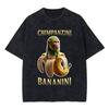 Italian Brainrot Bombardiro Crocodilo Vintage Washed Tshirts Crocodile Plane Bomber Funny Meme Tshirt Man Fashion Streetwear