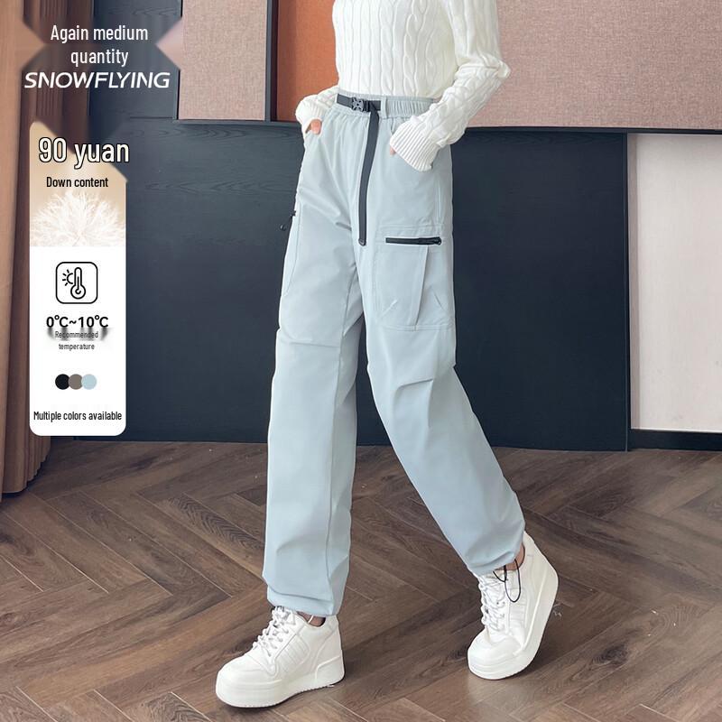 

XueZhongFei Women s Workwear Style Casual Down Pants 3XL