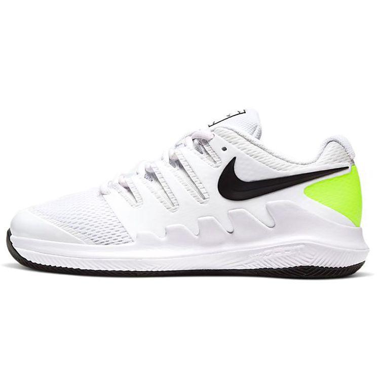 NikeCourt Jr. Vapor X GS Tennis White/Volt/Black Kids Sneakers AR8851-101